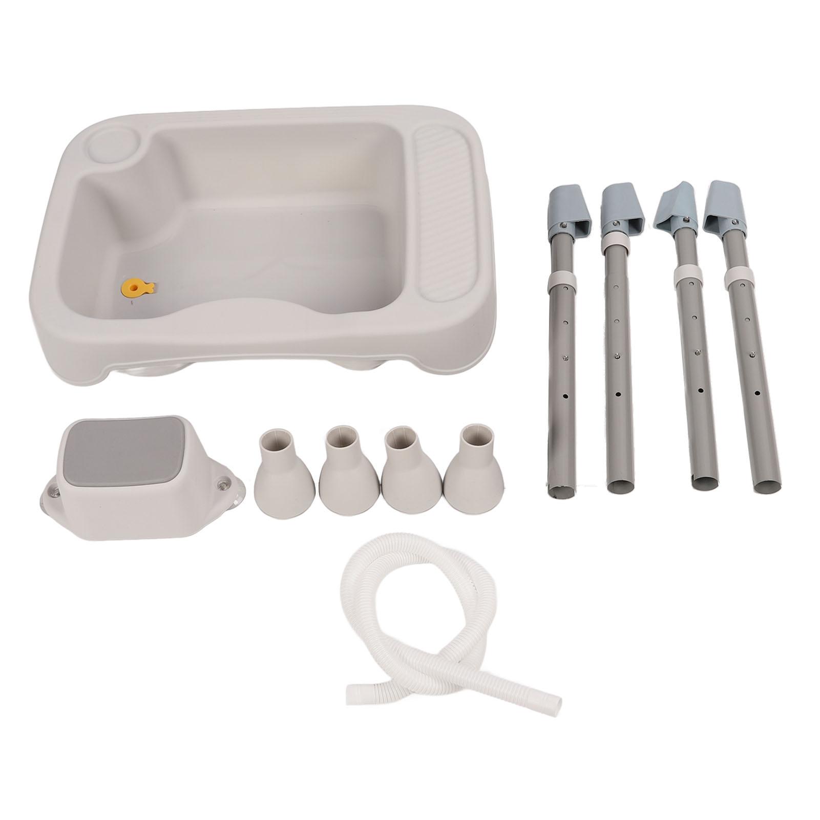 

Раковина для мытья волос для лежачих больных, эргономичная подголовная поддержка, регулируемая высота, станция для мытья шампунем серый