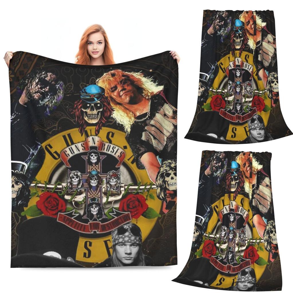 Guns N Roses Hard Rock Band  Blanket Fleece Sofa Throw Blanket Breathable for Home Bedroom Outdoor Throws Bedspread Quilt