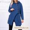 JPNTKY Women's Vintage Casual Solid Color Print Autumn Winter Long Sleeve Jackets & Coats