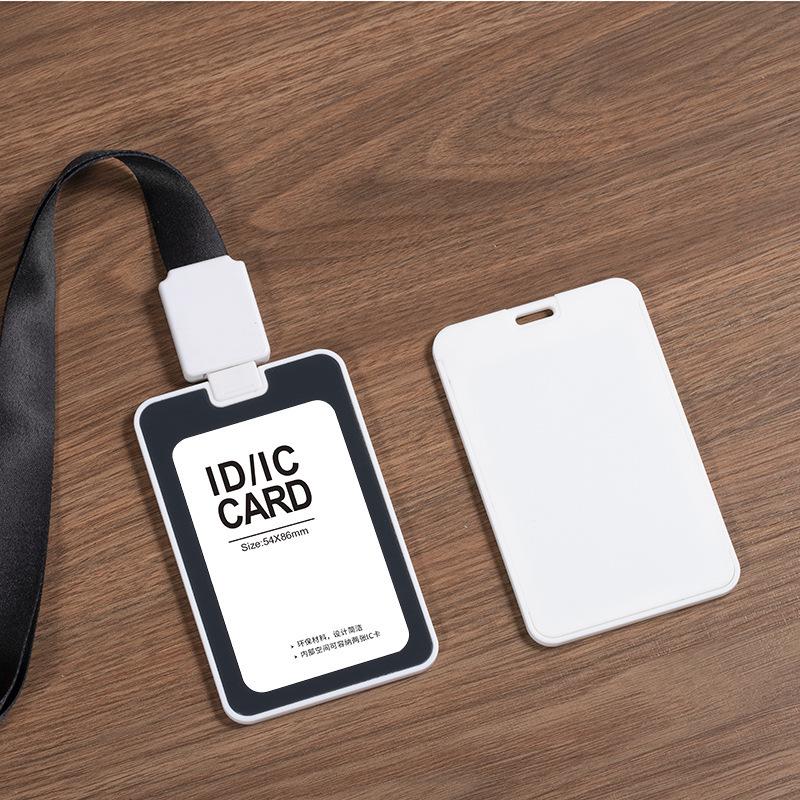 Double-Sided ID Card Holder with Retractable Lanyard - Full-Screen Printable Logo Design for Students and Professionals