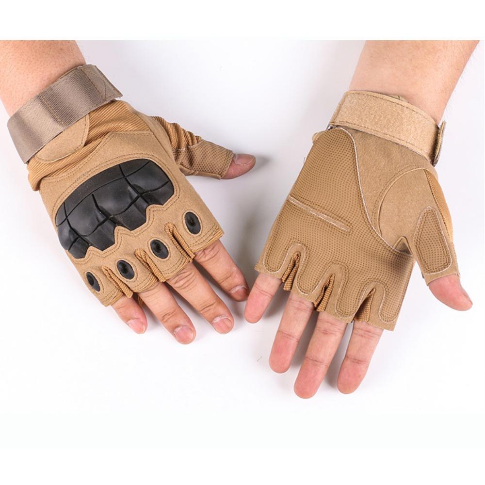 Outdoor Tactical Half Finger Gloves Field Training Sports Riding Mountaineering Non-Slip Motorcycle Full Finger Touch Screen Leather Gloves