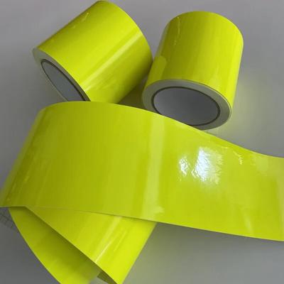 10cm Width Glossy Neon Fluorescent Yellow Vinyl Car Wrap Film Sheet Roll with Air Release Technology