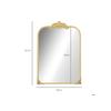 Wall Mirror - MUVOE - Baroque - Golden Metal Frame - 60 X 87 Cm - Removable Floral