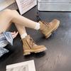 Leather Heightening Martin Boots Women's 2026 Spring and Summer New Retro British Style Fashion Casual Short Boots Platform Boots