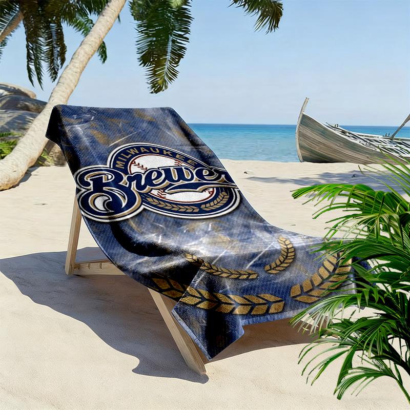 Milwaukee Brewers Print Strandtuch, Großes Weiches Schnelltrocknendes Handtuch für Strand Camping Schwimmen