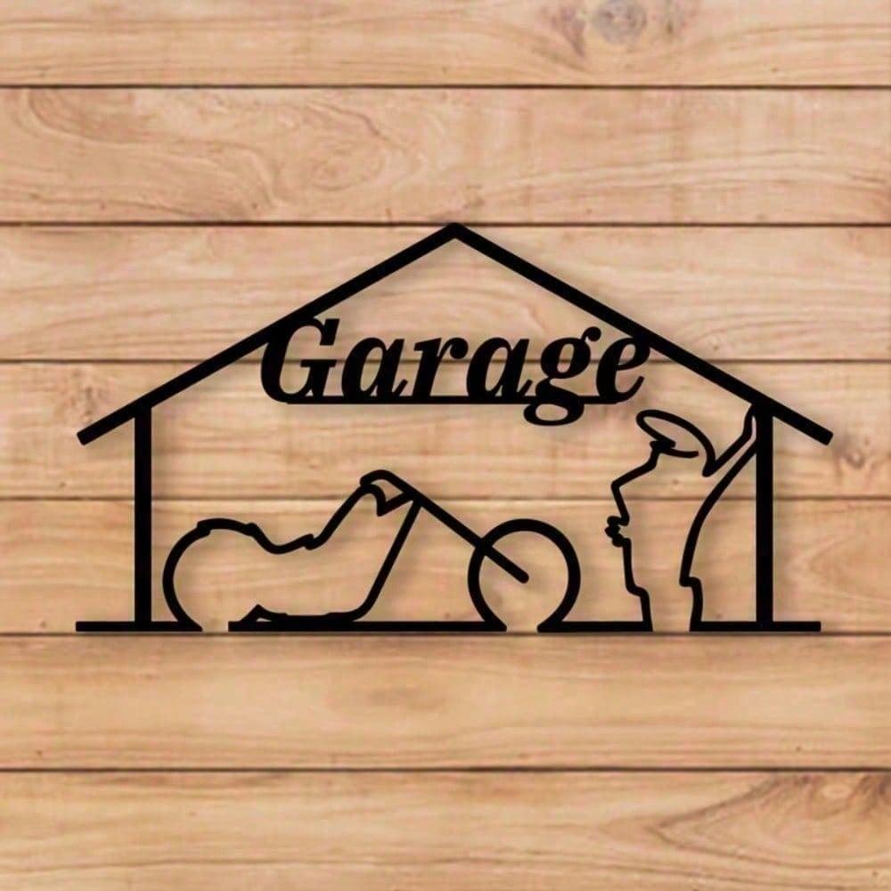 Hand Forged Iron Motorcycle Wall Decor for Men Vintage Garage Metal Art Gift