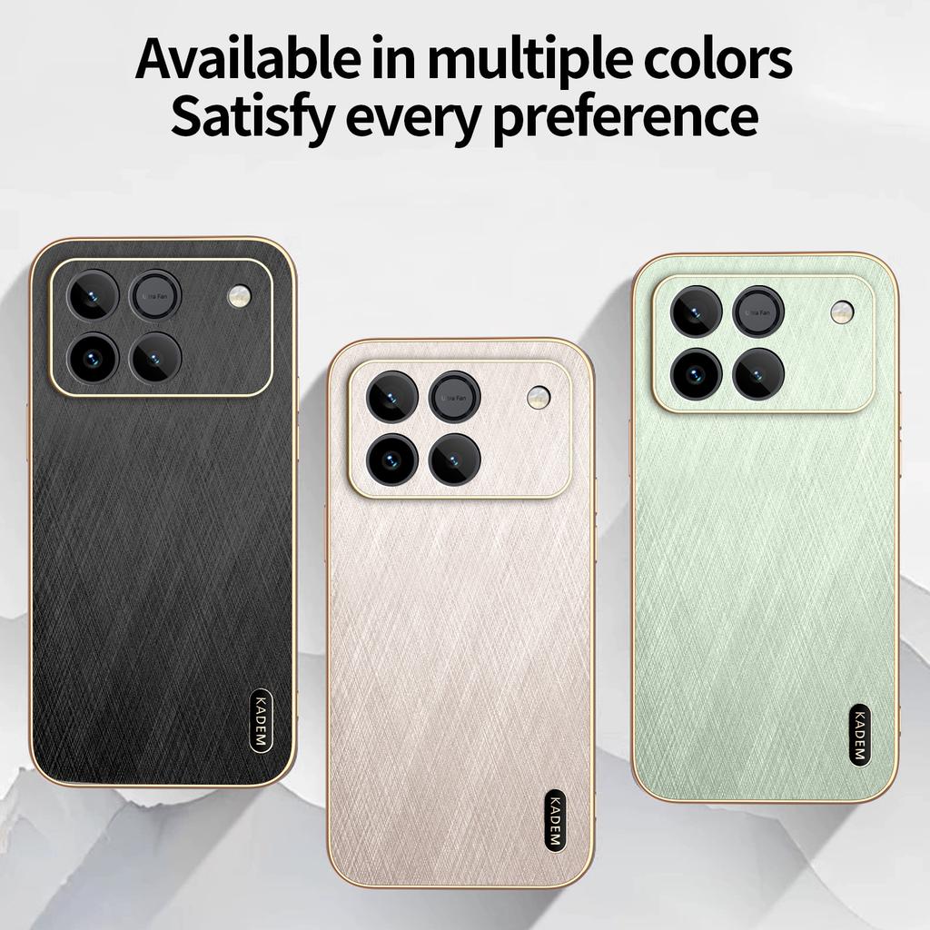 KADEM Phone Case For Honor Win 5G / Win RT 5G Electroplating Silk Texture PU + TPU Phone Back Cover
