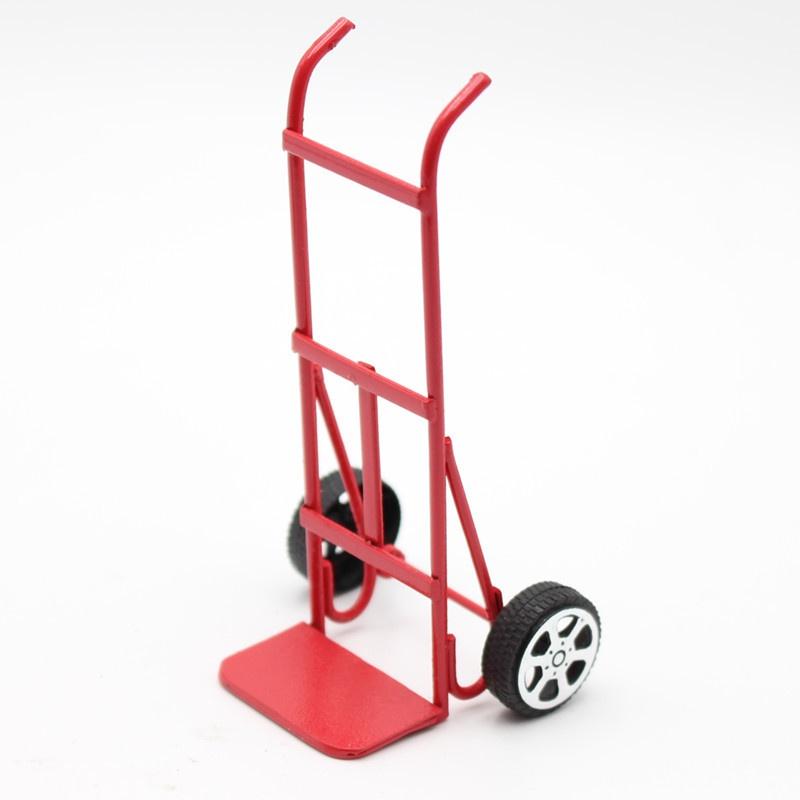 1:12 Mini Cute Dollhouse Miniature Metal Small Pulling Cart Garden Furniture Accessorie Micro Landscape Ornament Decoration
