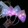 Hair Hoop LED Bow Headband New Year Decoration Glowing Hair Band Cosplay Costume Accessories   Girl
