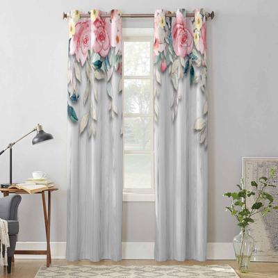 Tende per finestre dipinte a mano con fiori ad acquerello per soggiorno, camera da letto, tende da cucina moderne, tende