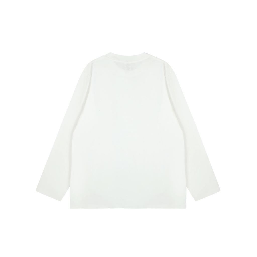 Funky Trend Cartoon Print Couple Long-Sleeve T-Shirt - Versatile, Loose Fit, Pure Cotton for Autumn/Winter