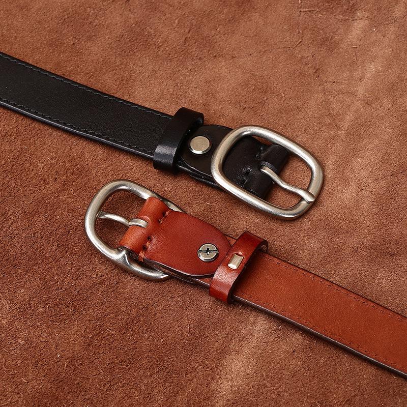 Cowhide Women's Genuine Leather Pure Pin Buckle Belt Trendy Wild Women's Internet Celebrity Jeans Belt Women