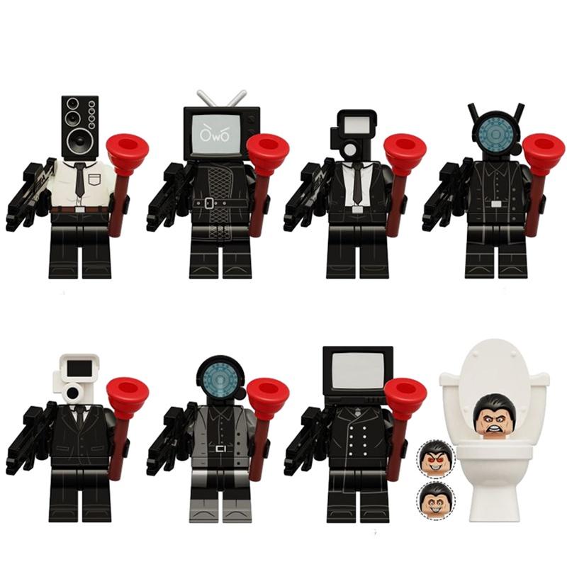Toilet Man Surveillance Tv Assembled Building Blocks Toy Diy Plastic Abs Material Small Particle Blocks 0-38 Pieces Net Weight 0.01kg