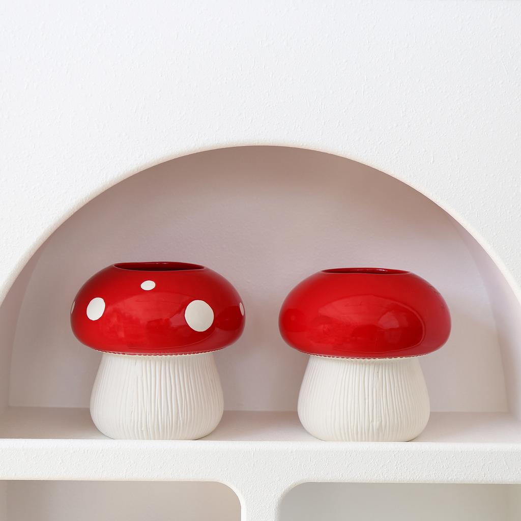 Kreative Pilz Vase Keramik Hydrokultur Vase Blume Anordnung Wohnkultur Desktop Ornamente Blumentopf
