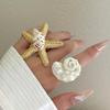 Shell Snail Ring Korean Style Exaggerated Ocean Animal Ring Jewelry Accessories Big Crab Bohemia Finger Ring Friend Gift