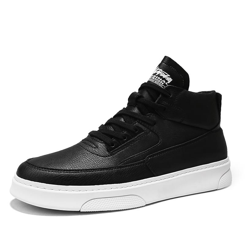 

Новые осенние мужские ботинки, высококачественные туфли из искусственной кожи, модные ботильоны на шнуровке, белые кроссовки для мужчин, повседневная обувь с высоким верхом для мужчин 44 чёрный