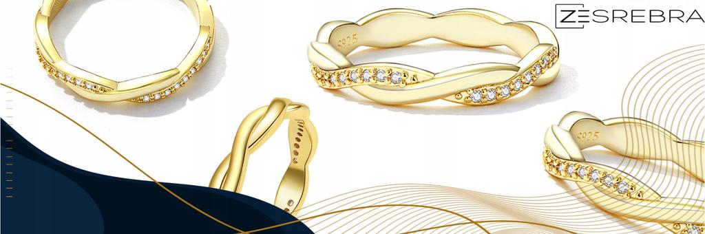Interwoven Ring, S925, -Plated, Zircons