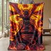 Naruto Uzumaki Printed Flannel Blanket Skin Friendly Warm Decorative Throw for Indoor Couch Bed Daily Use