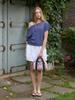 Heatherment Summer Off-Shoulder Sweat Top (Dusty Blue)