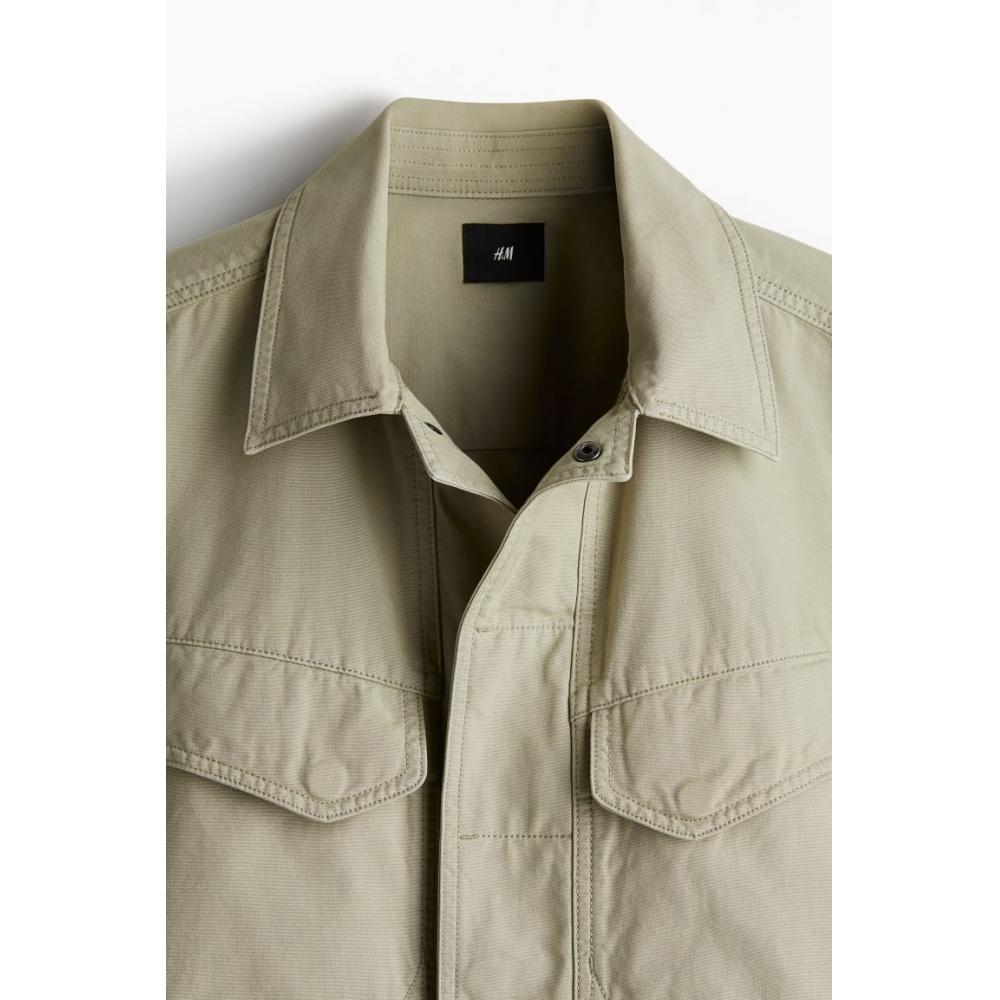 H M Regular Fit Canvas oversHirt pistacHio Green