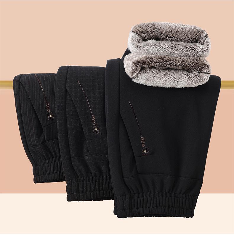 Mom's Corduroy Pants: Velvet-Thickened, Middle-Aged & Elderly Casual Straight Cotton Pants for Autumn/Winter