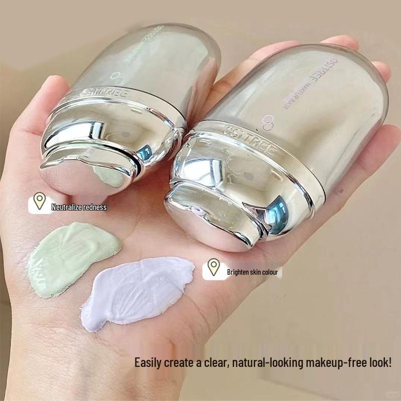 Willow Silk Wood Color-Changing Primer: New Version, Brightening, Concealing, Long-Lasting Moisturizing, Pore-Minimizing Bare Skin Cream. Special Care Sensitive Skin Lavender Purple