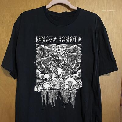 LINGUA IGNOTA Angel Tour Black Cotton  FUll Size S-5XL Unisex T-Shirt