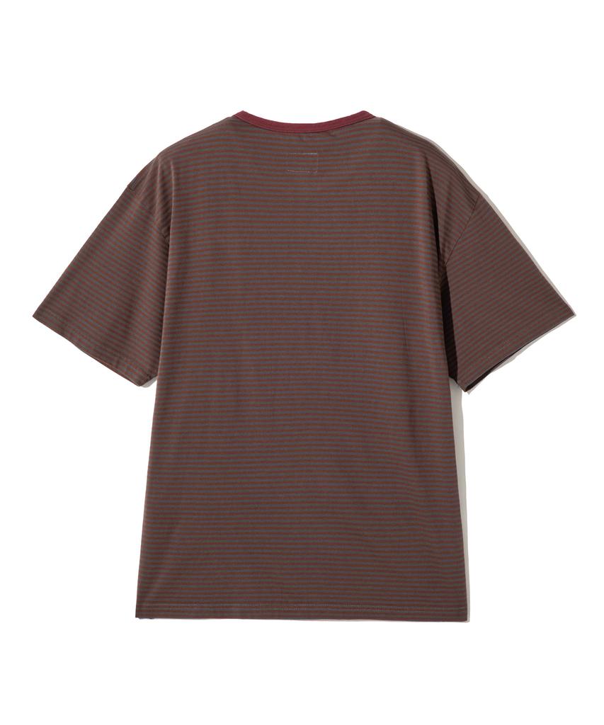 ANNOT Washed Striped T-Shirt Charcoal Brown