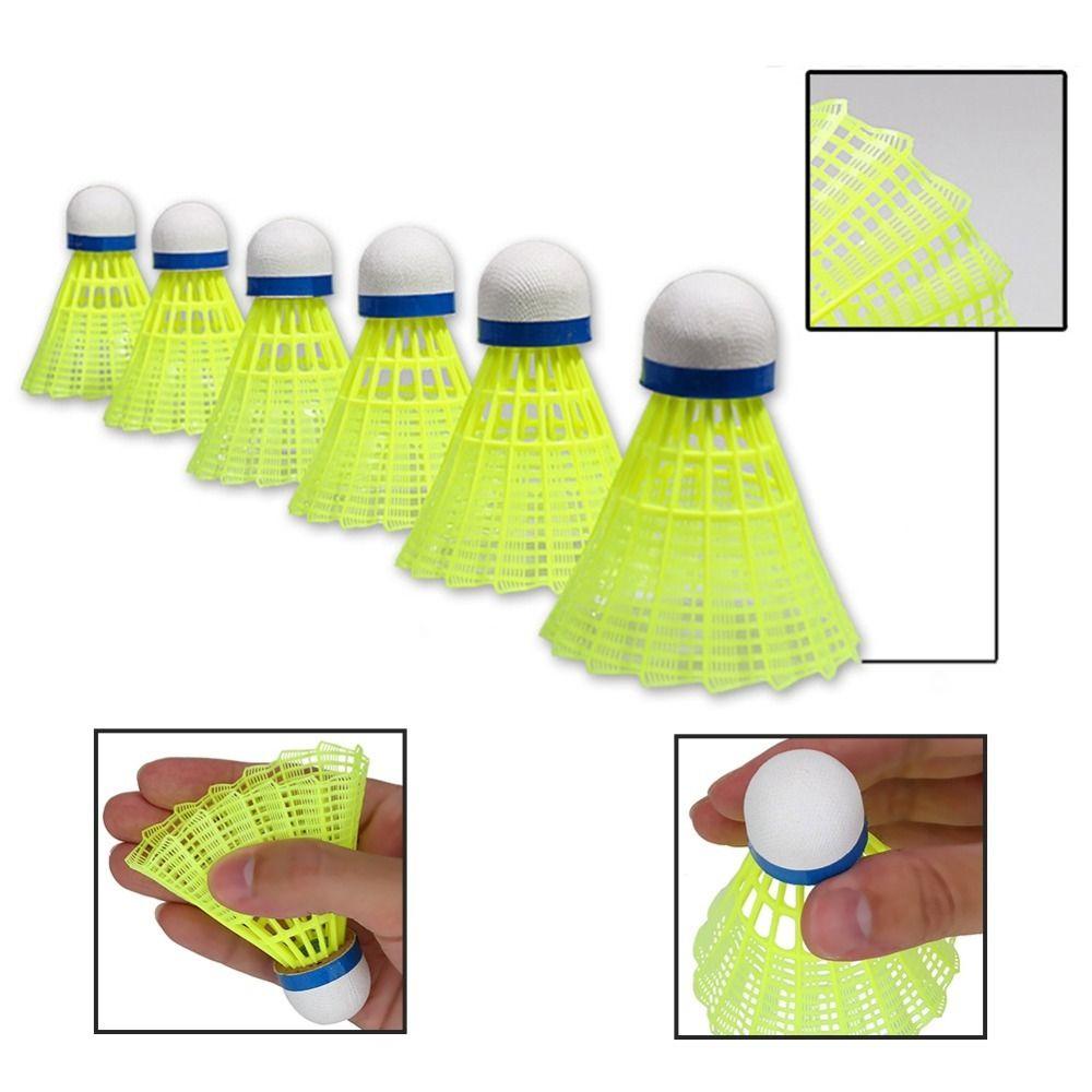 6pcs Durable Construction Nylon Shuttlecocks Lightweight Training Shuttlecocks  Indoor Sports