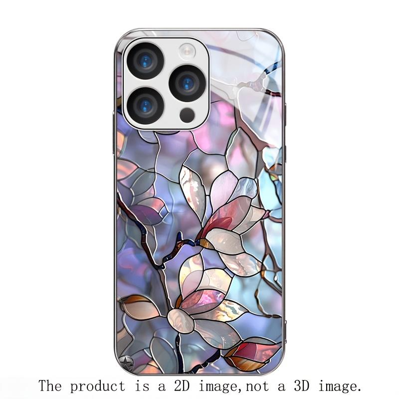 Printed pattern glass phone case suitable for iPhone 17 16 15 14 13 12 11 Pro/Max/Plus anti drop and shockproof back cover
