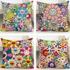 Artist Takashi Murakami Cushion Cover Cushion Covers Natural Linen Breathable Sofa Bedroom Decor Pillowcase