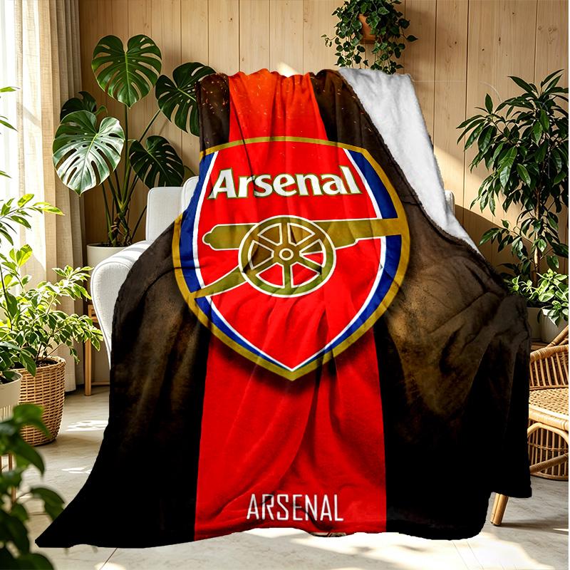 Arsenal F.C Pattern Blanket for Home Decoration, Bed, Sofa, Car Travel, Camping, Suitable for All Seasons, Birthday Christmas Gift