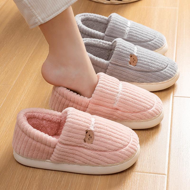Cotton slippers men's winter bag and indoor home use thick-soled non-slip velvet warm cotton shoes can be worn outside