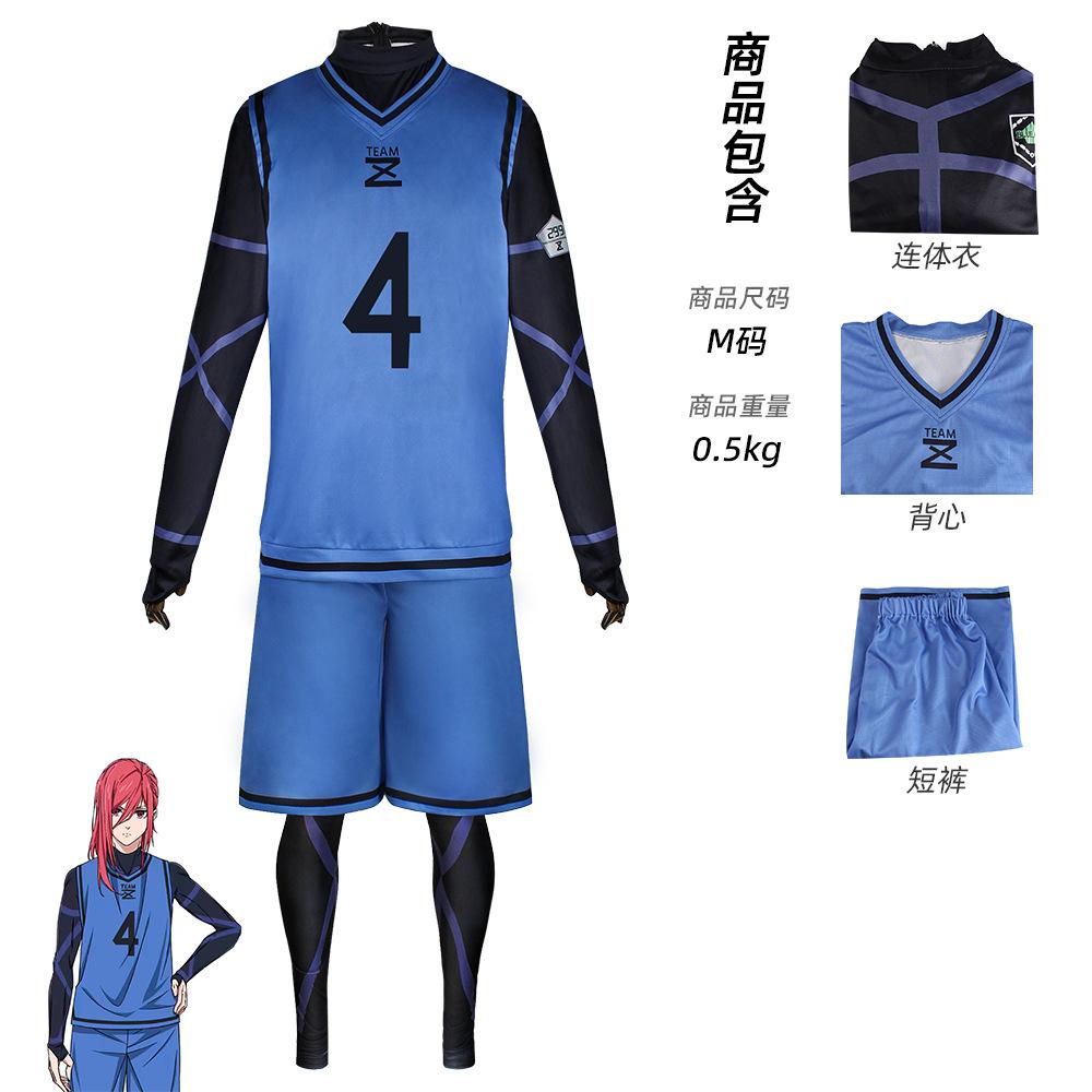 Anime Blue Lock Jersey Football Club Sportswear T-skjorte Herre Isagi Yoichi Cosplay Costume Chigiri Rensuke Kunigami Bachira Meguru