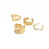 SHIXIN 3 Pcs/set Punk Chunky Irregular Rings for Men Women Geometric Adjustable Liquid Metal Open Finger Rings Statement Jewelry