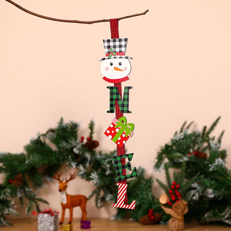 Christmas Vertical Wooden Letter Pendant Door Hanger