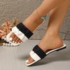 Cross Border Open Toed Low Heeled Slippers for Women In The Summer of 2025, New Fashionable Pleated One Line Sandals