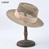 USPOP New Women Summer Hats Natural Seaweed Sun Hats Breathable Wide Brim Beach Hats Female Ribbon Straw Hats