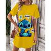 Women's Summer Cartoon Short Sleeve Round Neck T-shirt Dress Fashion Sleeping Skirt Basic Daily Dress