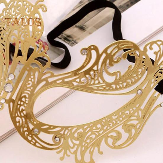 Masquerade Face Cushion Mardi Gras Masque Costume Metal Rhinestone Halloween Cosplay Eye Cushion for Carnival Stage Party Favors