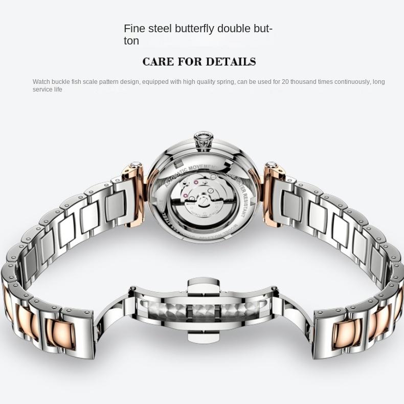 OUPINKE Uhr Fashion Ins Wind Automatische Mechanische Uhr Wasserdichte Damenuhr