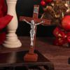 With Stand Wood Crucifix Religious Charm Catholic Catholic Jesus Cross Wooden Prayer Vintage Religious Decoration Church