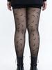 1 Stück Schwarze Mond-Print Netzstrumpfhose Für Damen, Valentinstags-Exklusiv, Romantisches Mondmuster, Anti-Laufmaschen & Schlankmachend, Perf
