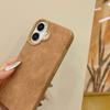 Suede Phone Case for iPhone 16 15 13 14 for 13 12 14 16 Pro 15 14 16 Pro Max  Luxury Brown Suede Leather Case