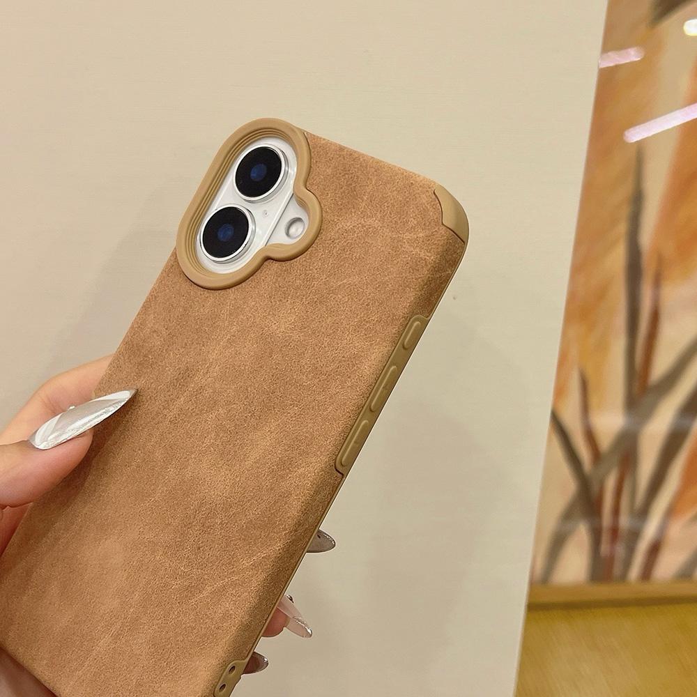 Suede Phone Case for iPhone 16 15 13 14 for 13 12 14 16 Pro 15 14 16 Pro Max  Luxury Brown Suede Leather Case