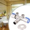 1pc Faucet Double Handle Triangle Valve Stainless Steel Cold Water Tap Bathroom Washing Machine Toilet Bathroom Fixture Parts