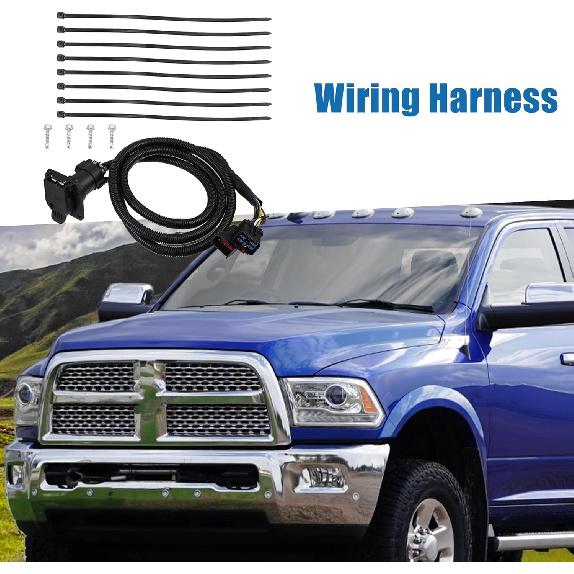 7-Foot 7 Pin Trailer Wiring Harness Extension Connector Vehicle-Side Truck Bed 7 Way RV Wiring Plug Harness Extension for Dodge for Ram 2500