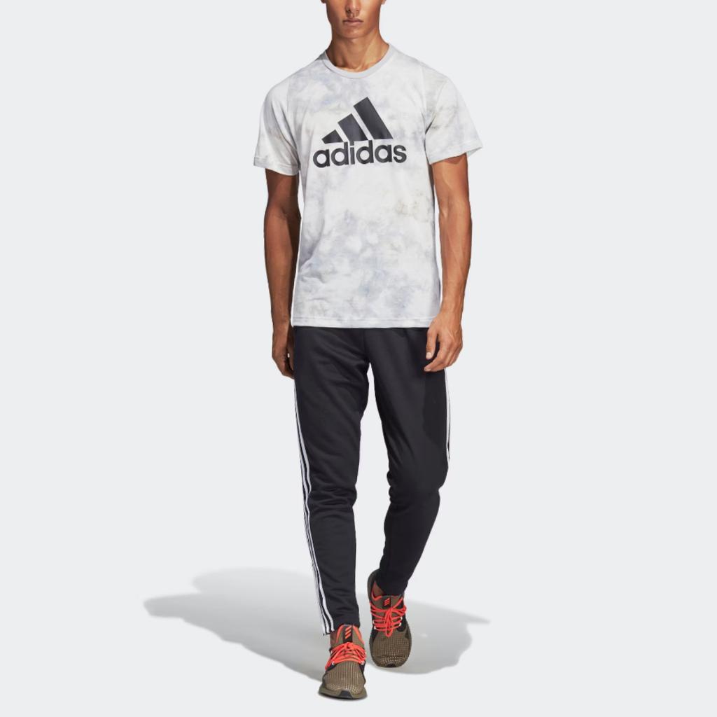 adidas Bequemes feuchtigkeitsableitendes Rundhals-Kurzarm-T-Shirt Herren Oberteile Weiß DP3124