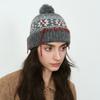 Dimanaf 2025 Winter Autumn Women Fashion Hat Floral Thick Knitted Hat New Lady Warm Thick Grey
