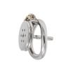 Stainless Steel Round Hole Chastity Device with Flat Head - Short Mini Male Cage for External Wear